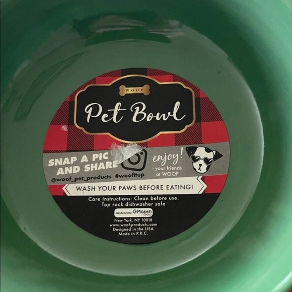 Woof Holiday Set of 2 Pet‎ Dog Bowls NEW